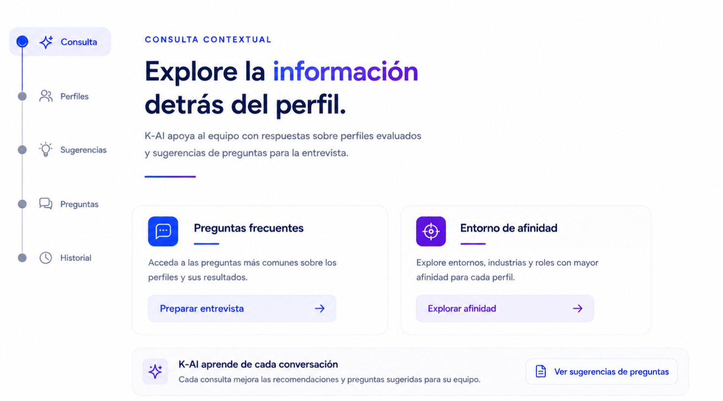K·AI — copiloto de talento para consultas contextuales sobre perfiles evaluados